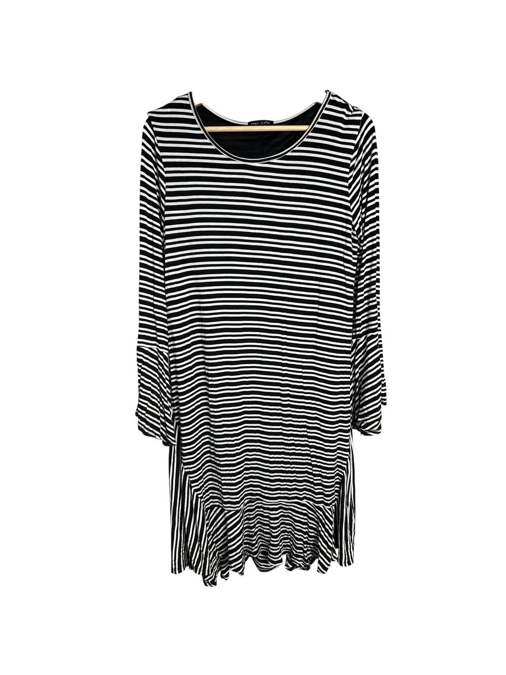 Sweet Claire Black White Striped Dress *Dimensions In Pictures*